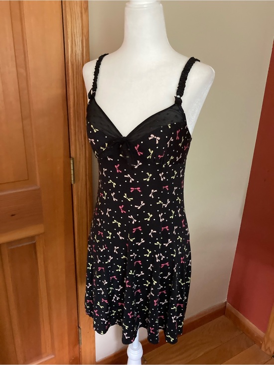 Betsey Johnson Other - Vintage Betsey Johnson Black and Hot Pink Intimates Bows Pattern Nightdress S